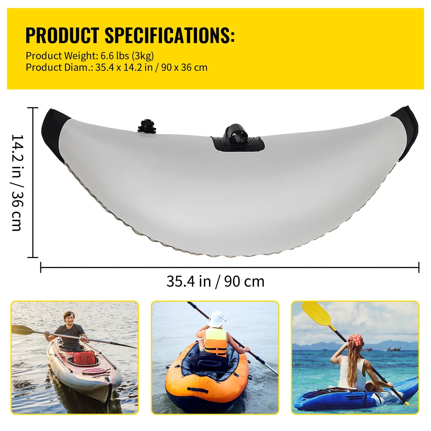 SucceBuy 2Pcs Kayak Outrigger Stabilizer Inflatable Outrigger Float Standing Float Stabilizer System Kit for Canoes Fishing Boat