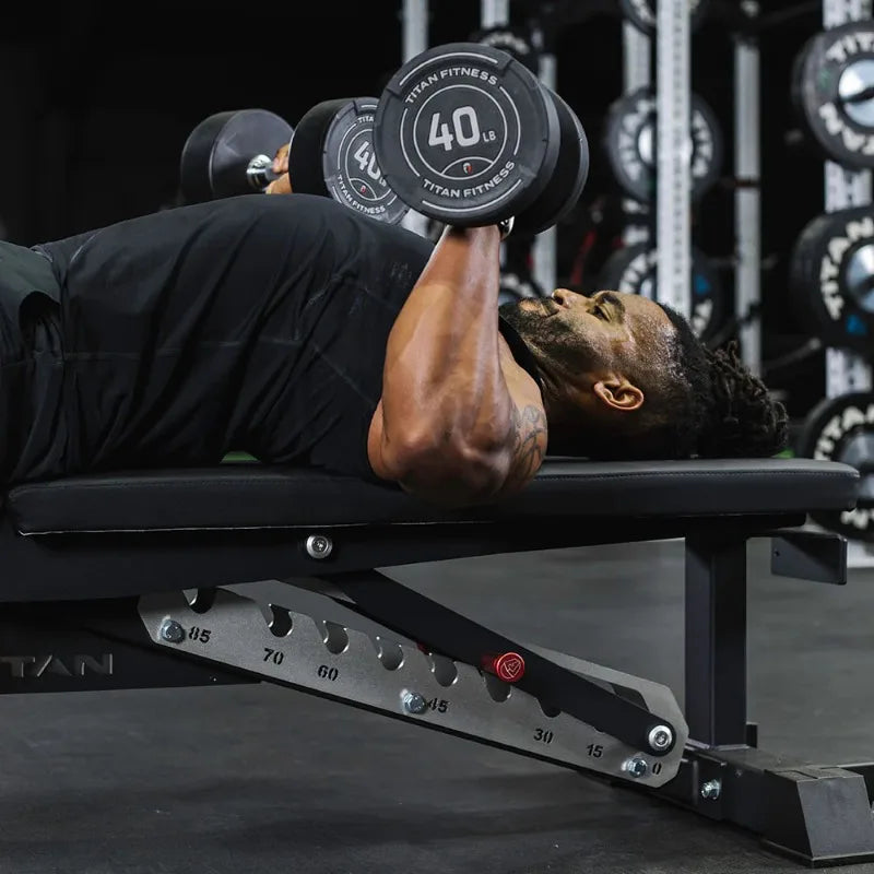 Large Fitness Equipment Black Adjustable Bench, 600LB Incline/1000 LB Flat