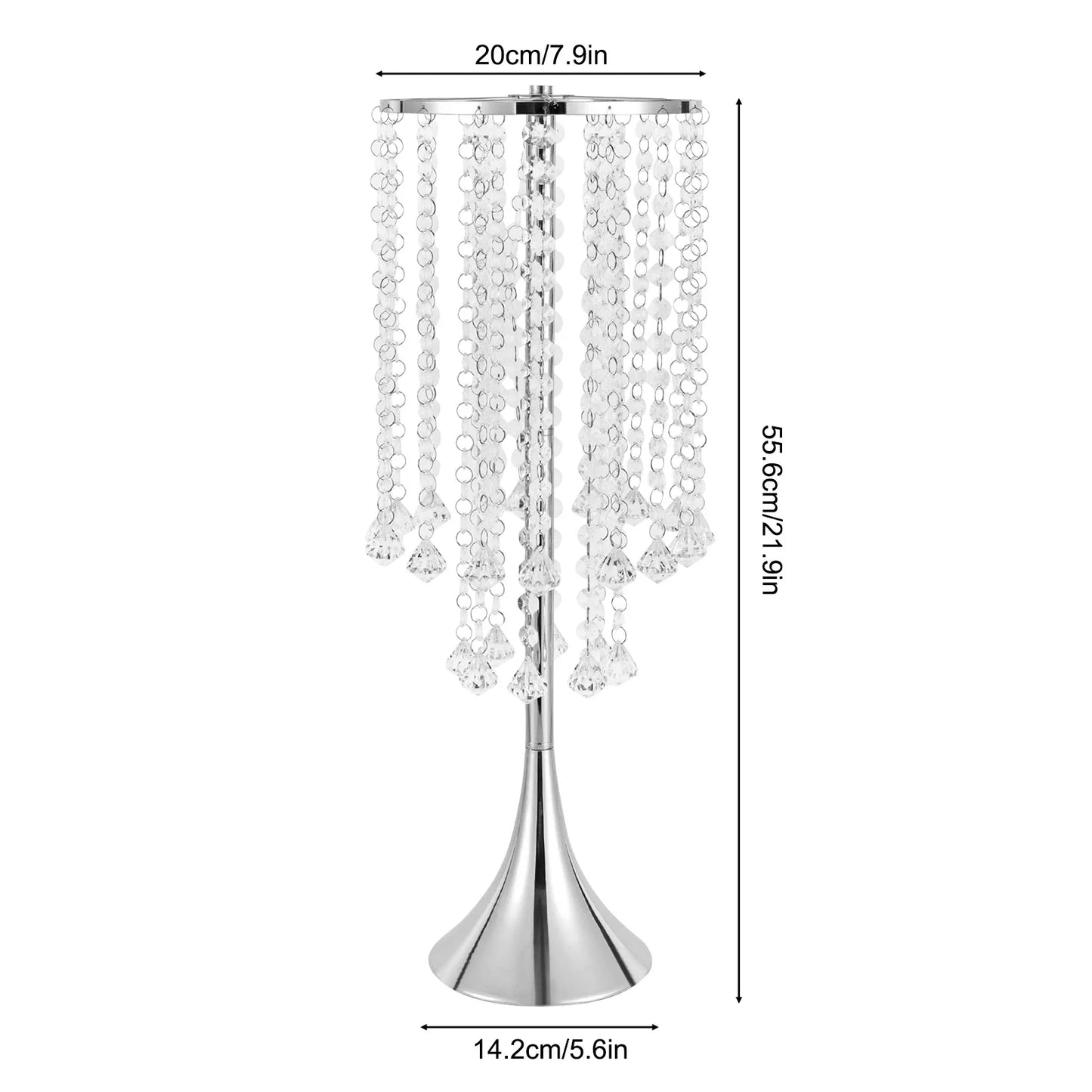 Wedding Centerpieces for Tables, 21.9 Inch Height Crystal Flower Stand, Vase Centerpiece Table Decorations with Crystal Bead