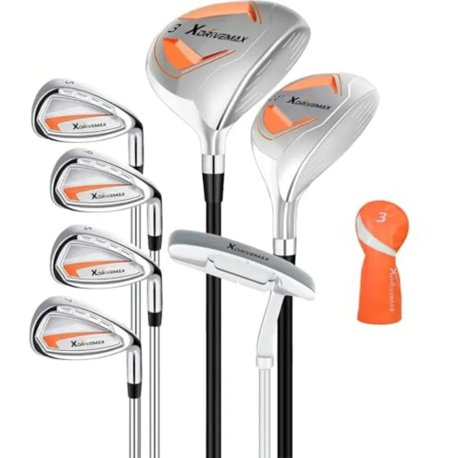 7-Piece Complete Golf Clubs Set for Men and Women /,Advanced Performance Set with Fairway Wood, Hybrid, Irons and Putter, Regul