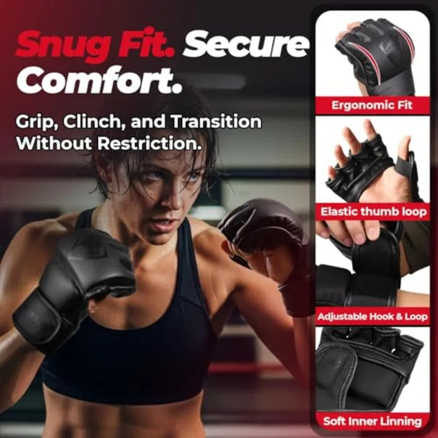 MMA Gloves Sparring for Men Open Palm Training Gloves for Grappling, Kickboxing, Muay Thai, Youth Self-Defense, Heavy Bag Worko