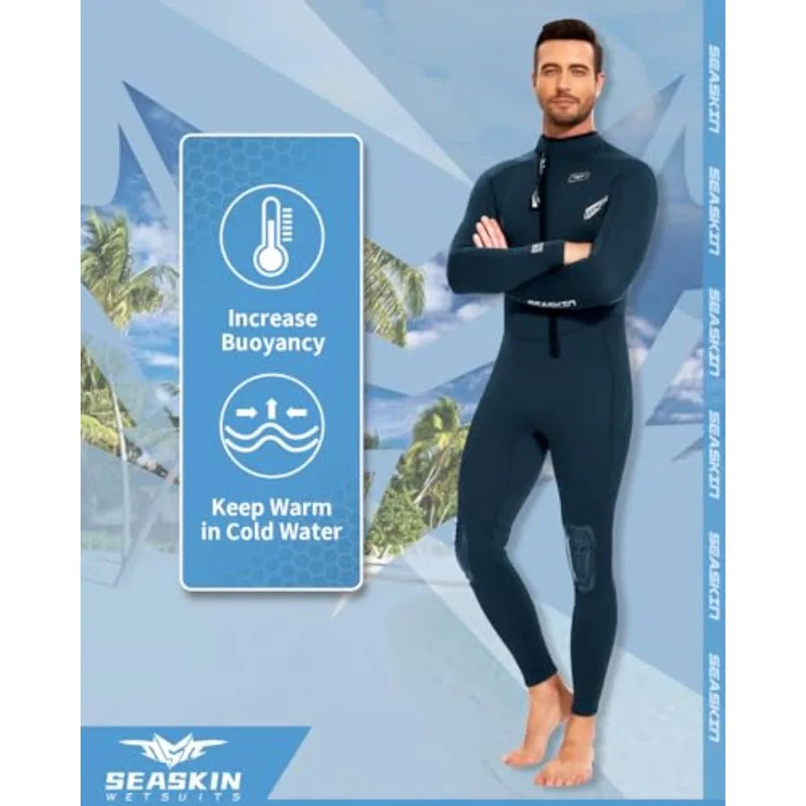 Wetsuits for Mens Womens 2mm Front Zip Full Body Diving Suits: neoprene, black, thermal insulation and flexibility for snorkeli