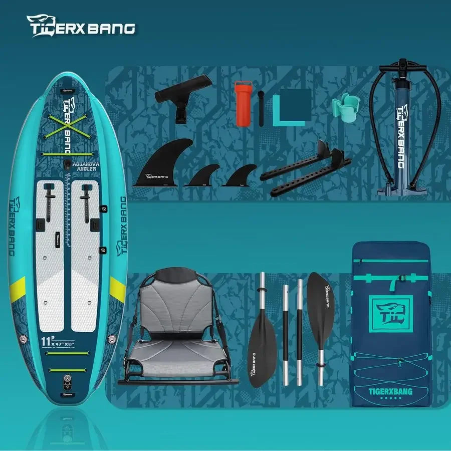 Inflatable Fishing Kayak, HighPerformance Inflatable KayakIdeal for Water Fishing Activities, Equipped with Comfortable Seats a