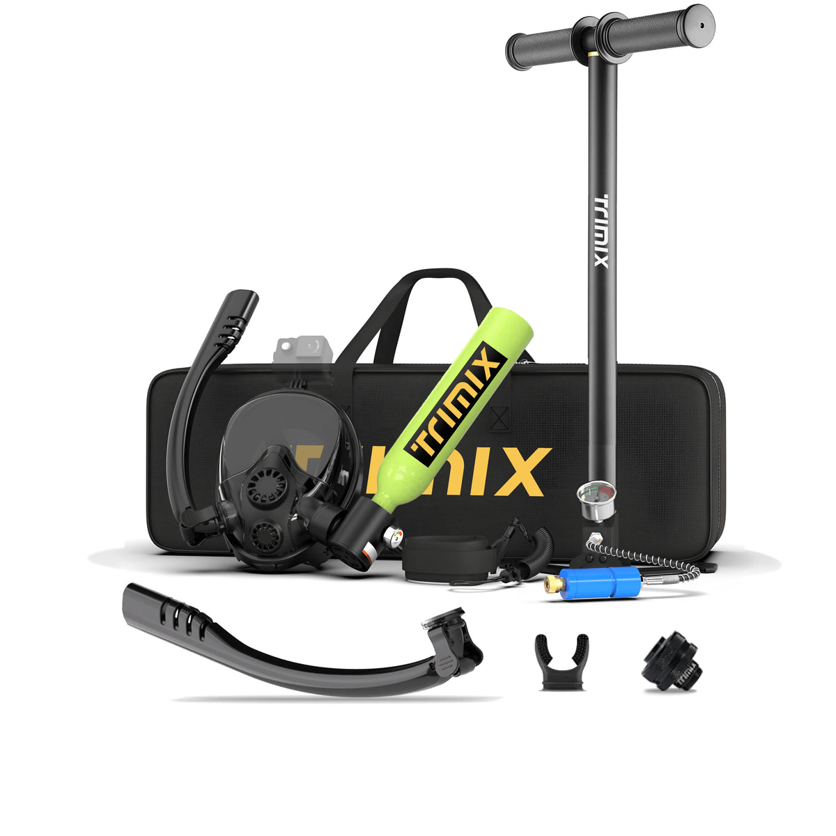 TRIMIX US 24H Fast Shipping Mini Scuba Lung Tank 0.5L With Snorkeling Mask and 3-Level Hand Pump 10 Minutes Underwater Breathe