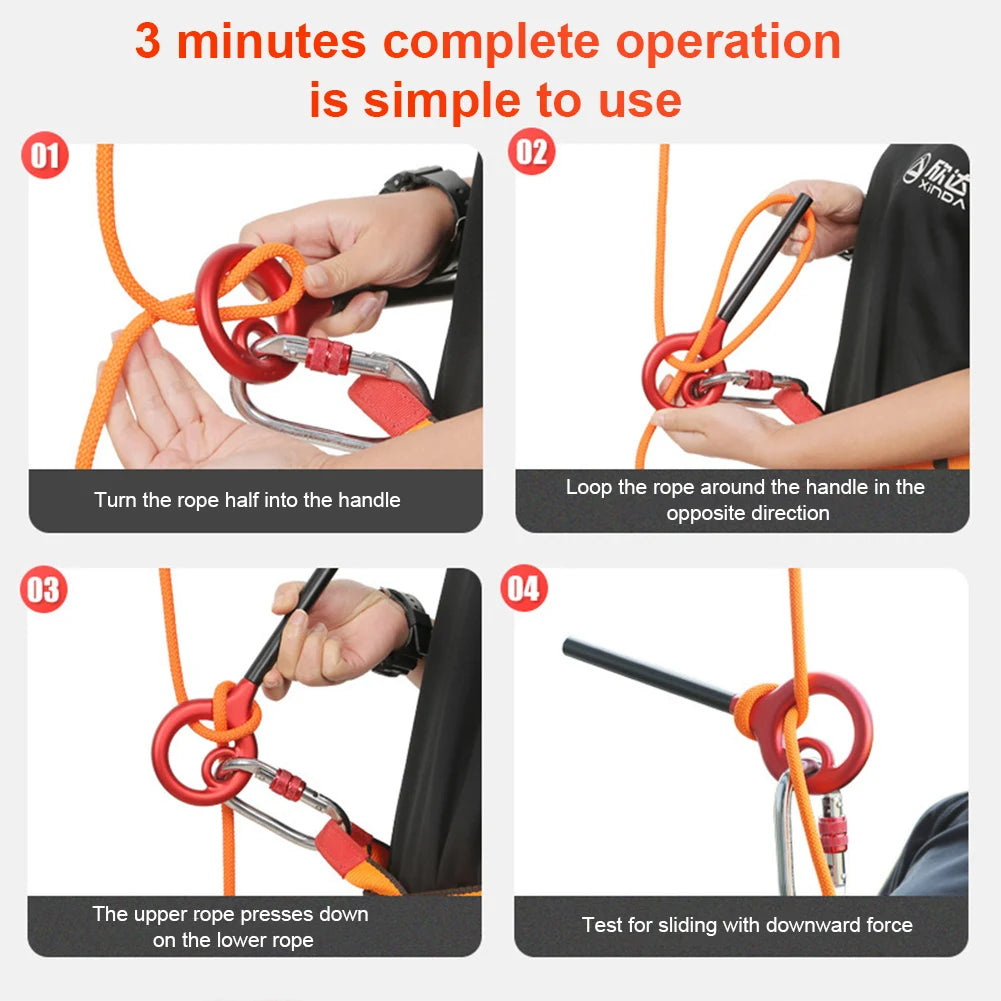 9-Shape Rigging Descender Aluminum Alloy Rock Climbing Carabine Rock Climbing Cable Descent Device for Rappeling Device