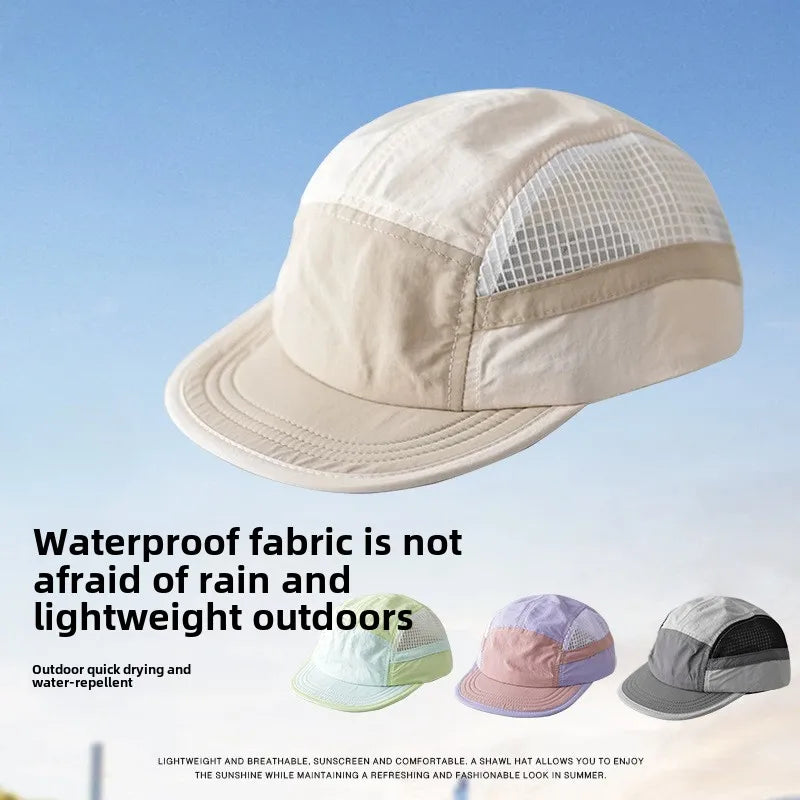 Casual Adjustable Sports Summer Breathable Five-panel Hat Quick-drying Waterproof Sports Hat UV Protection Running Sports Caps