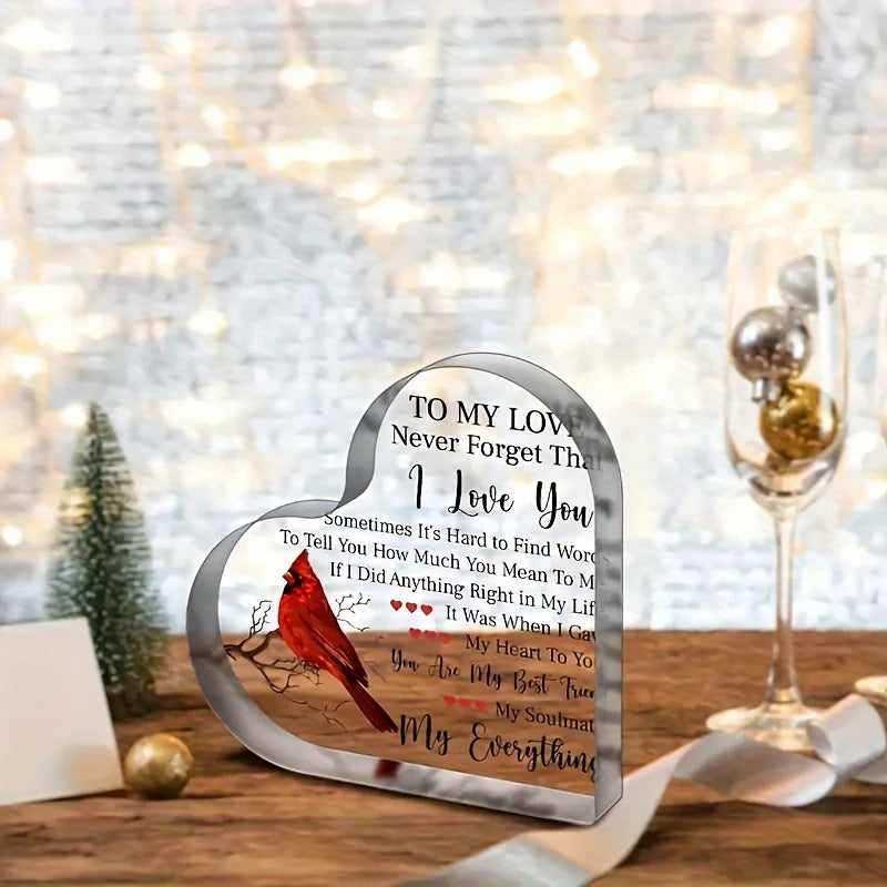 1pc, Romantic Gift, To My Love Acrylic Gift For Her Romantic Boyfriend Gifts Girlfriend Love Cute Gifts Ideas Anniversary Valent