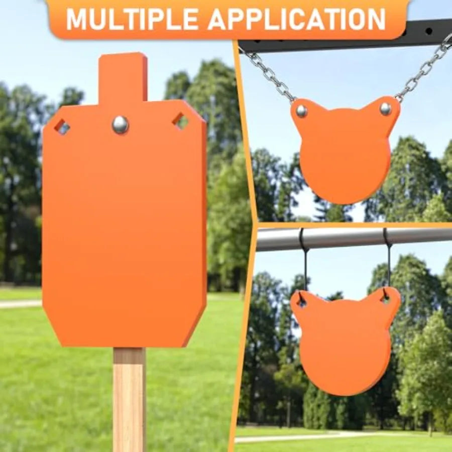 AR500 Steel Targets for Shooting 1 2'' or 3 8'' Thick Silhouette Gong Combo Metal Targets for Shooting Laser Cut Steel Target w