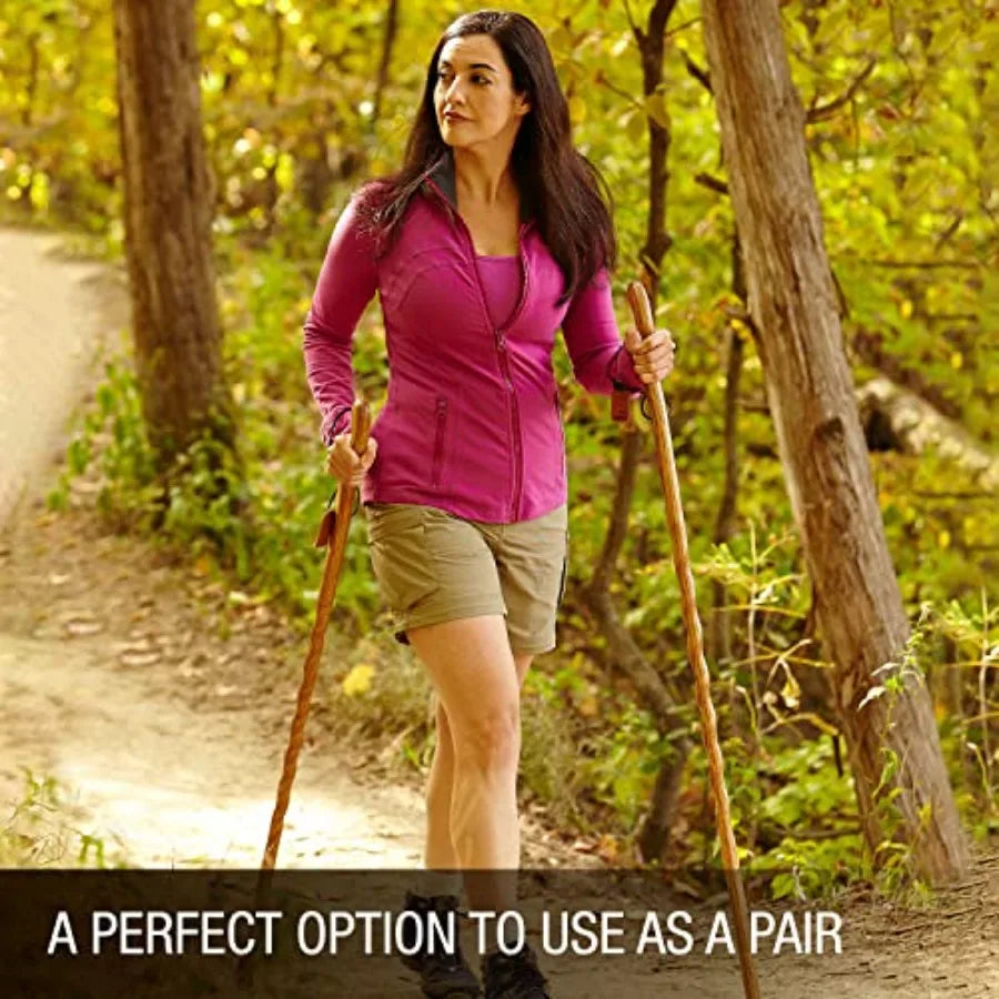 Handcrafted Wood Walking Stick with Twisted Oak Design and Ergonomic Style Handle Ideal for Outdoor Adventures and Daily Suppor
