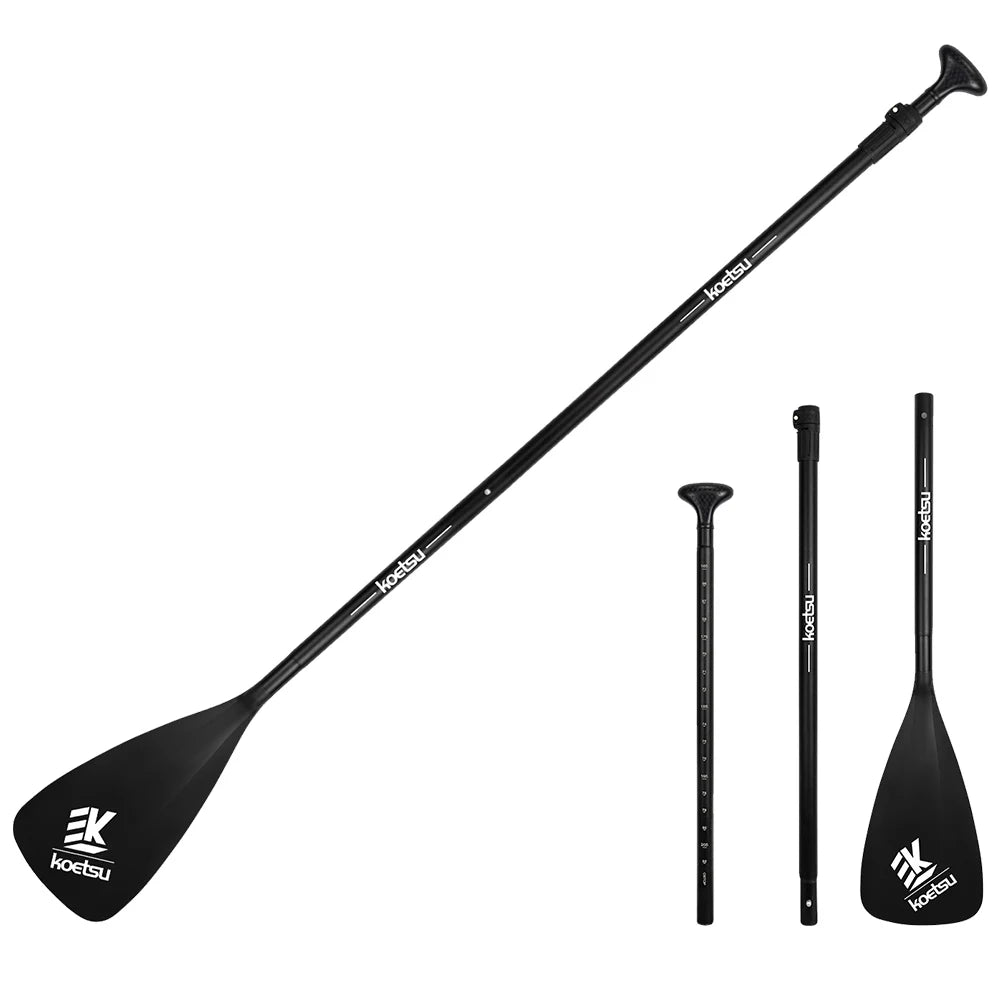 3-Piece Detachable SUP Paddle Adjustable Length Stand Up Paddleboard Paddles Aluminum Alloy One Way Paddle for Canoe Kayaking