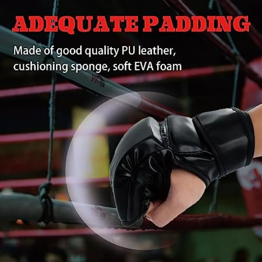 2 Pairs Boxing Gloves Kickboxing Gloves for Men Women Beginner Professional Shockproof Leather Sparring Training Gloves Set MMA