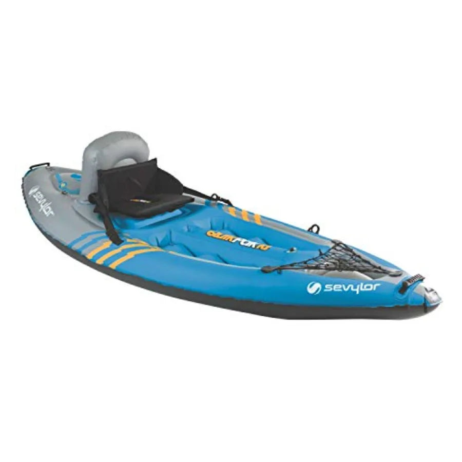 1-Person Inflatable Kayak with 21-Gauge PVC Construction in Blue Folds into Backpack with 5-Minute Setup Includes Hand Pump and