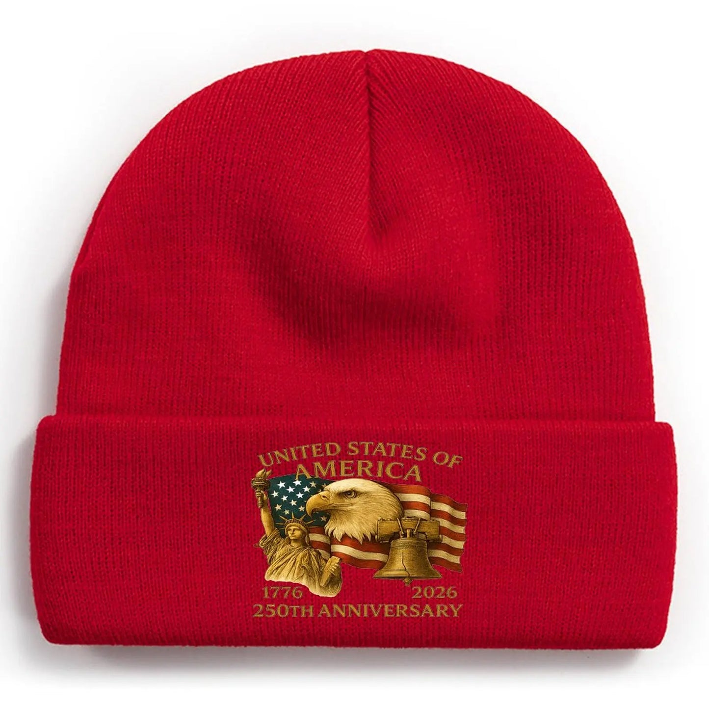 250th Anniversary United States Design Beanie, Independence Theme Hat for Women Men, Anniversary Celebration Accessories