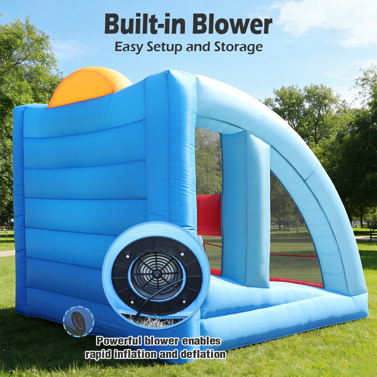 Inflatable Basketball Hoop Shot 10×10×10ft, Blow Up Inflatable Basketball Game with Balls, Air Blower, Inflatable Games for Outdoor Parties, Carnival Events, Lawn Games