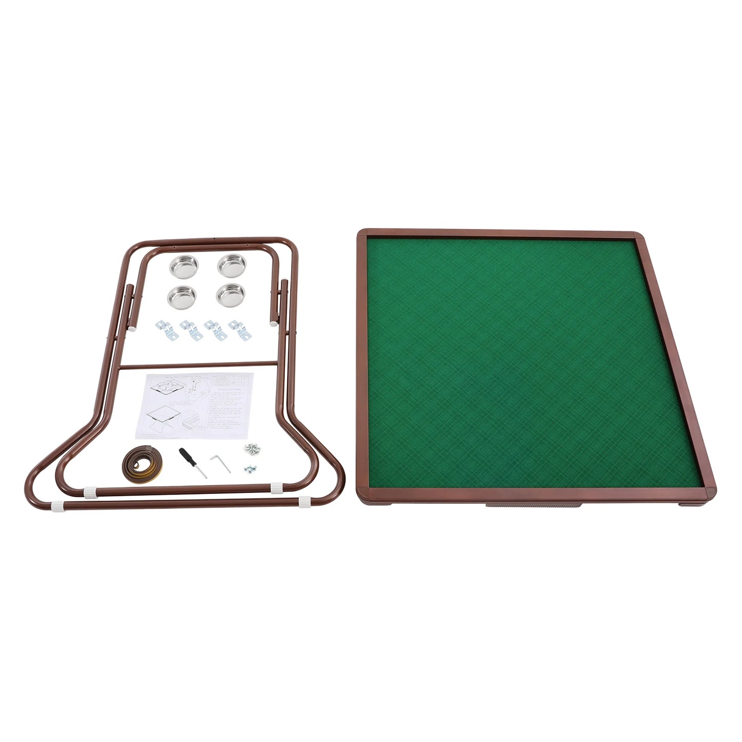 35in Foldable Mahjong Table, Mahjong Table with 4 Cup Holders & 4 Drawers for 4 People, Portable Mahjong Table Bearing 150kg