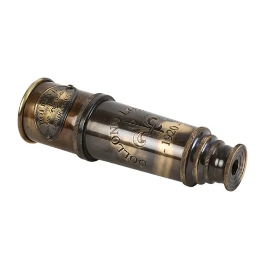1920 Marine Telescope Vintage Brass Spyglass with Wooden Box 15 Antique Nautical Telescope Pirate Explorer Collectible Handheld