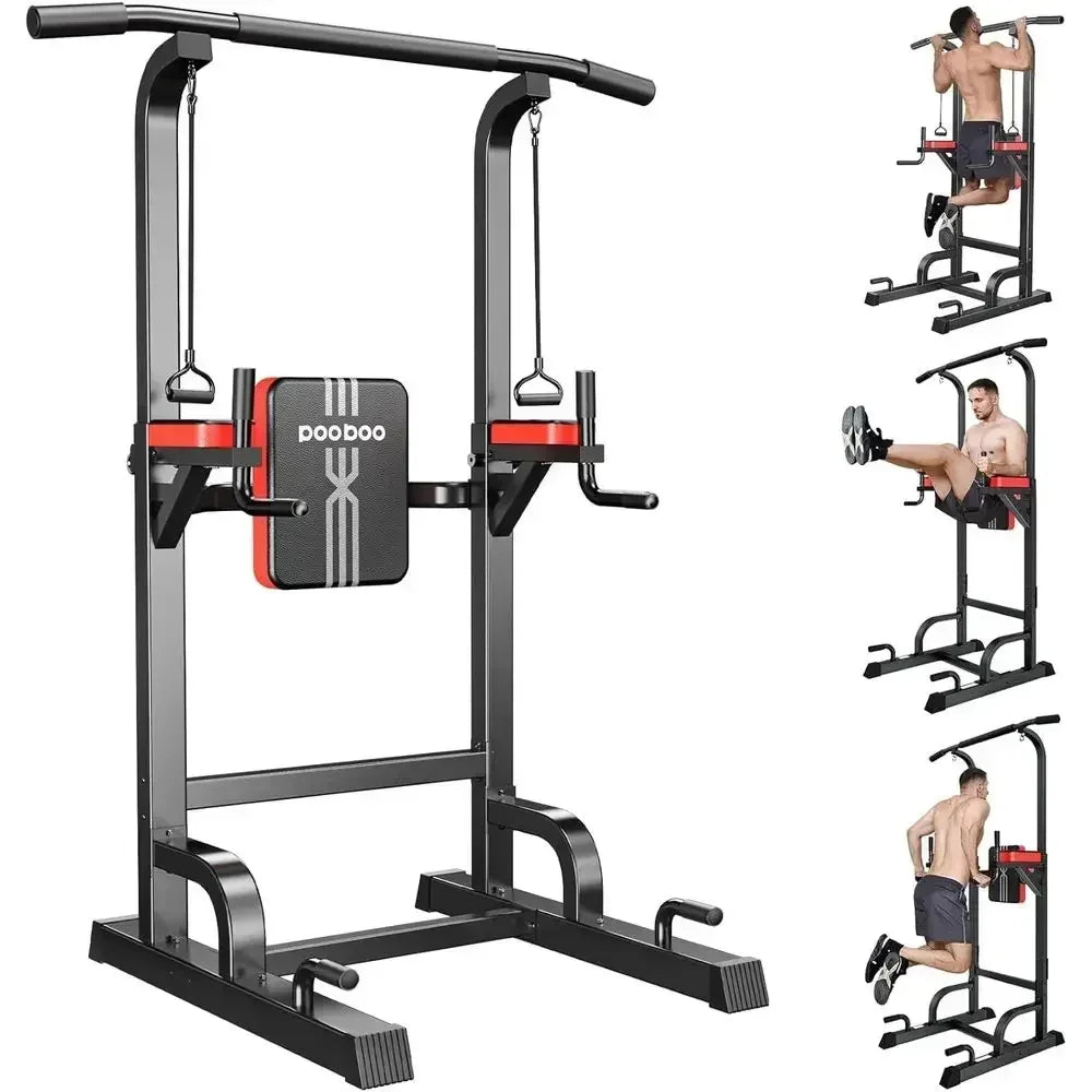 Adjustable Height Multi-Function Home Gym Pull Up Bar with Elastic Ropes, 450 lbs Capacity