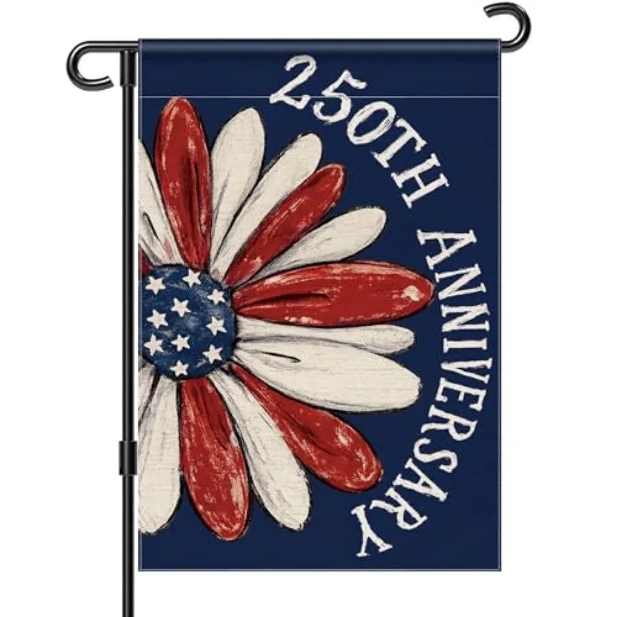 250th Anniversary America Garden Flag, 250 Anniversary USA Flag Patriotic Banner 250 Years of Freedom Yard Sign 4th of July Dou