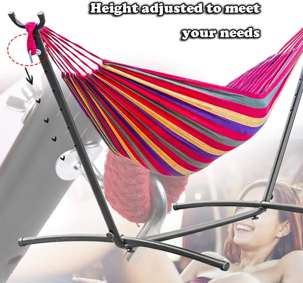 Portable Heavy Duty Steel Hammock Stand with Carrying Case for Outdoor and Indoor Use