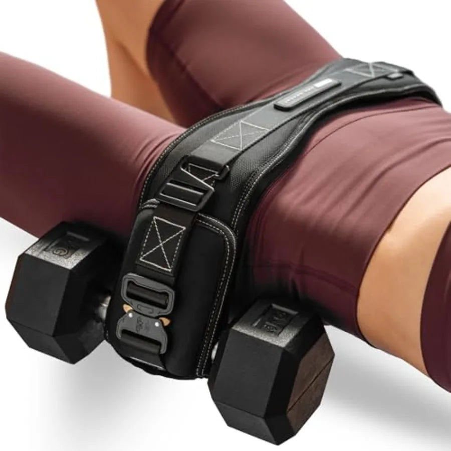 Premium Hip Thrust Belt for Dumbbells Kettlebells Patented Booty Belt Heavy Duty Glute Training System for Home Gym Fast Se