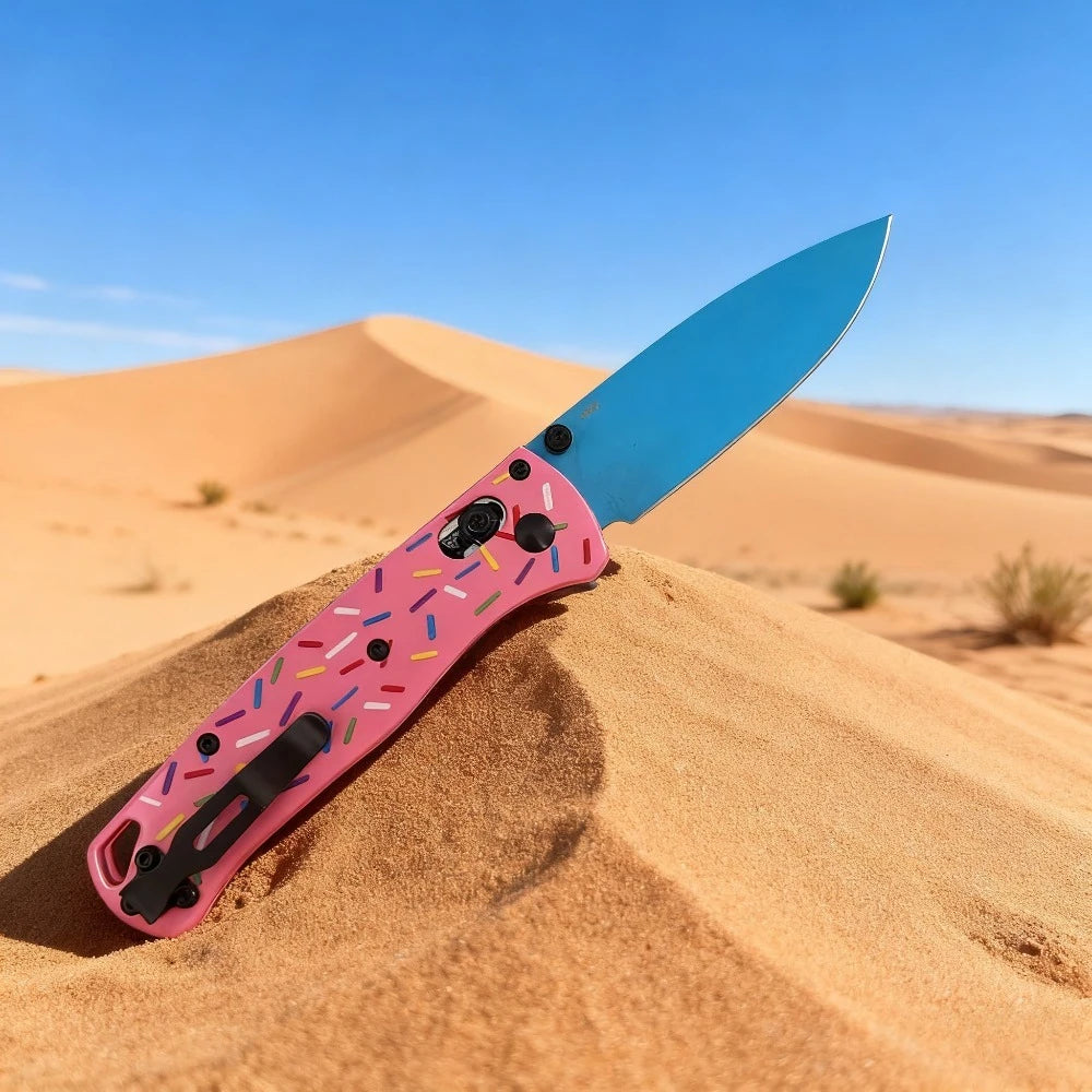 Donut Handle Folding Knife Stainless Steel Blade High Quality Outdoor Perfect Gift for Christmas Holiday Gift To Men Gentleman