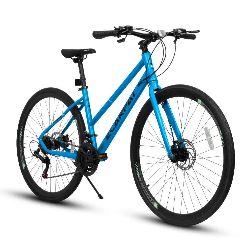 700Cx35 Road Bike for Adults and Students, 21-Speed Gear System, Premium Aluminum Alloy Wheels, Front & Rear Disc Brakes, Wear-Resistant Wide Tires, Ideal for Urban Commuting & Daily Transportation