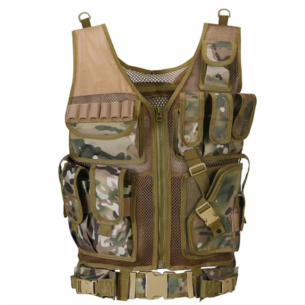 Nylon Combat Body Armor Vests Adjustable Hunting Vest Plate Carrier Vest Hunting Outdoor CS Game Airsoft Training Jacket