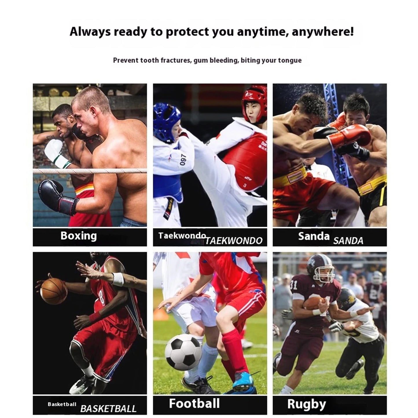 Easy Self-Fit Gum Shield W/ Case Mouthguard for Braces EVA Teeth Protector for Boxing Judo Karate Hockey & All Contact Sports