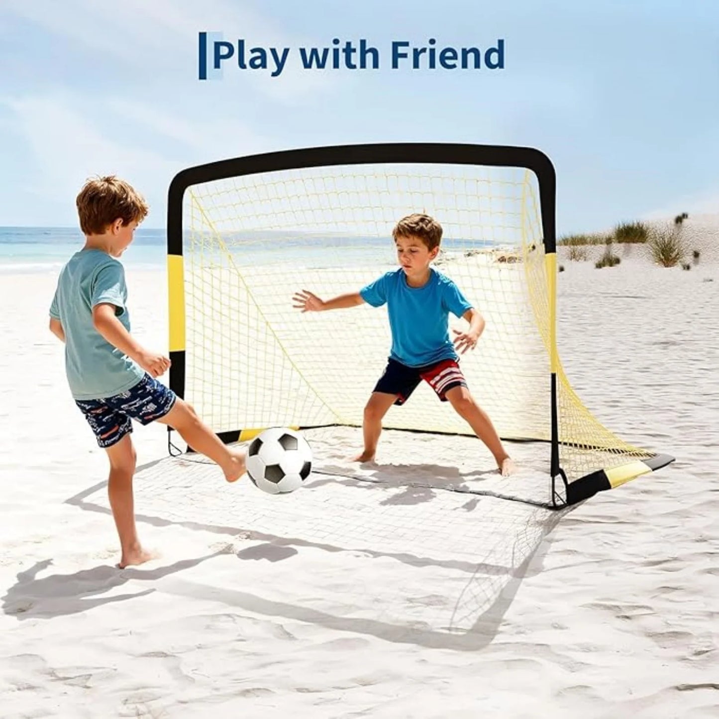 6x3x4FT Portable Steel Soccer Goal Heavy Duty Net, Durable PE Netting, Sturdy Metal Frame for Backyard Training, Youth & Adult