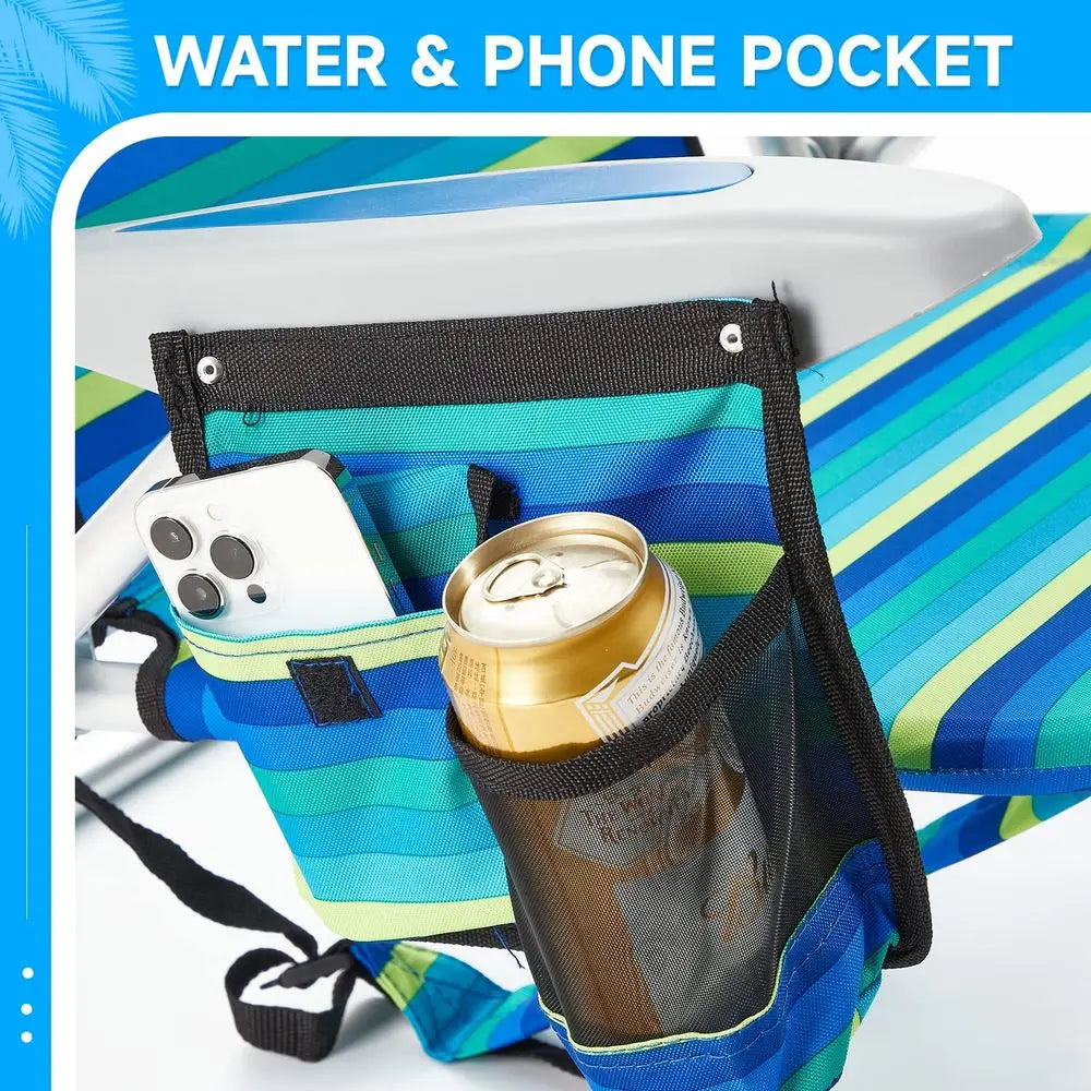 Pack Lightweight Portable Camping Beach Chair for Adults, Outdoor Lay Flat Folding Beach Chairs with 5 Positions, Backpack Beac