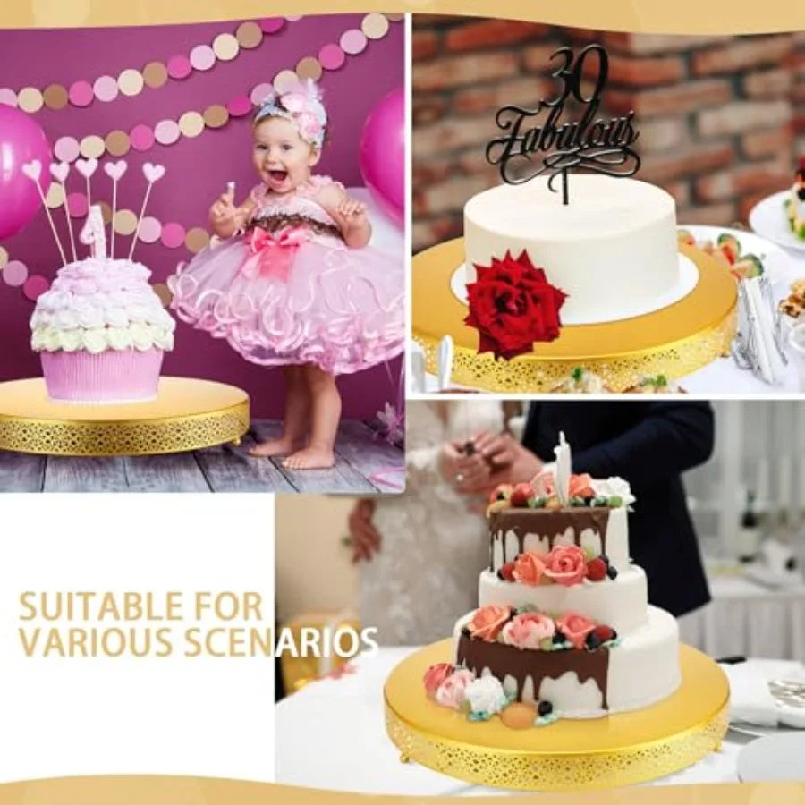 Cake Stand 20 Inch Round Metal Cupcake Dessert Wedding Cake Stand Cookies Display Holder Fruit Serving Tray for Table Wedding B