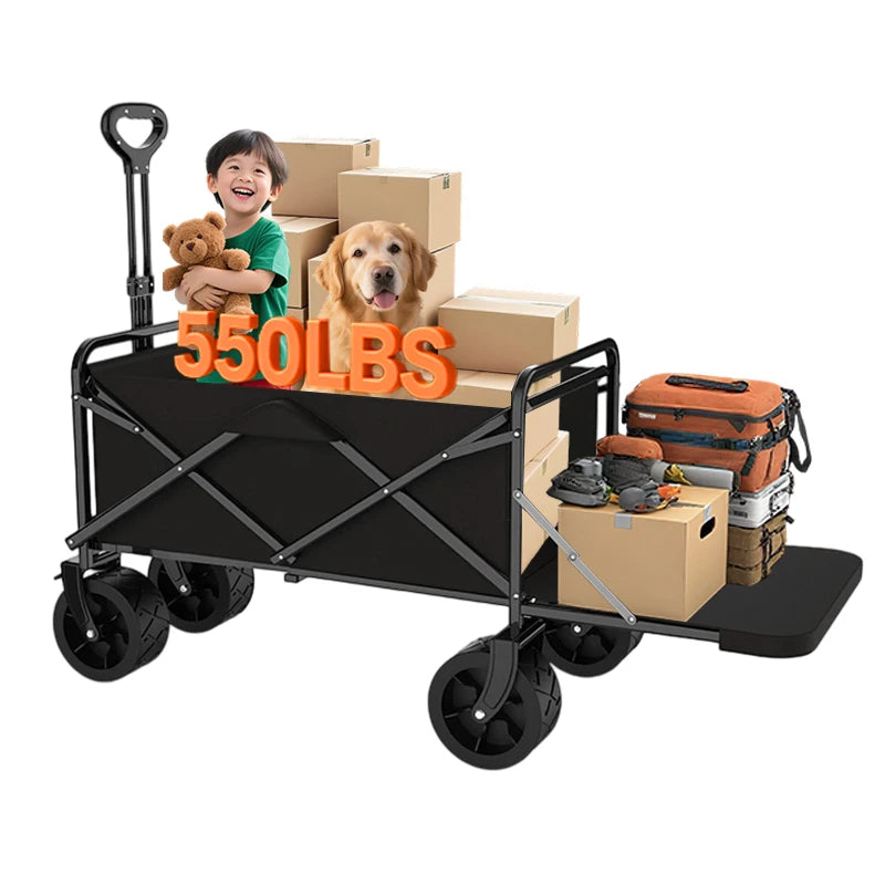 Foldable Portable Picnic Outdoor Camping Cart Heavy Duty Folding Utility Cart Shopping Beach Collapsible Folding Utility Cart