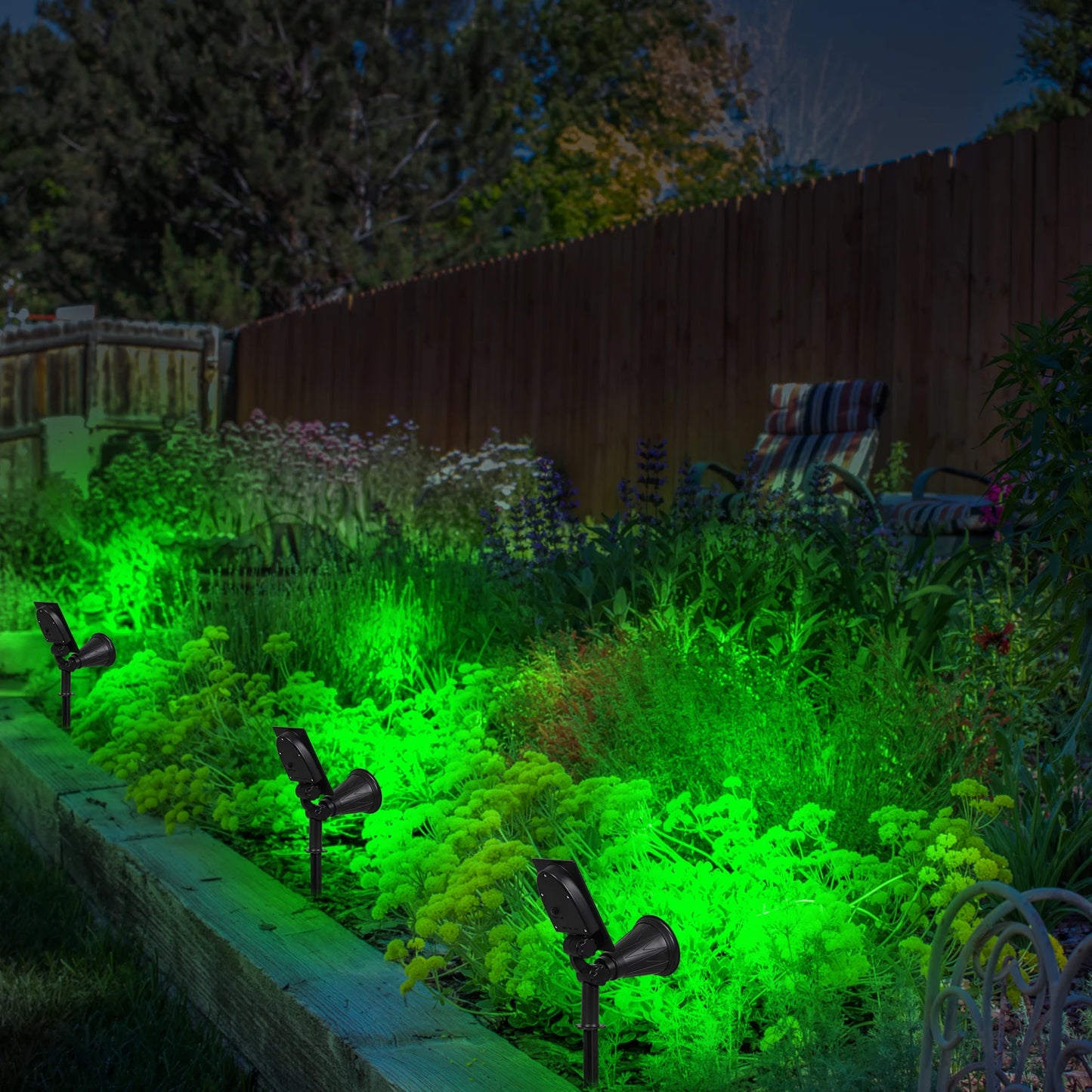 2pcs Green Led Solar Lights Solar Spotlight IP65 Waterproof Solar Wall Light Solar Garden Light Solar Lamp Outdoor