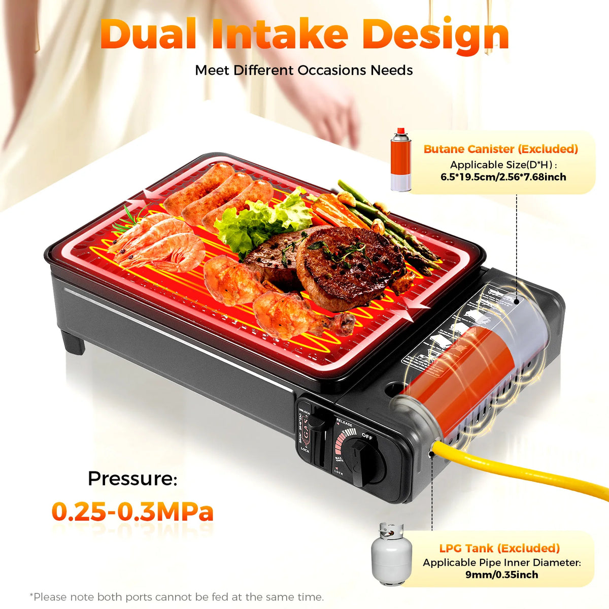 Portable Camping Grill Gas Stove BBQ Grills with Storage Box for Camping Traveling Trekking Travel Accessories 43*28.5*11.5cm