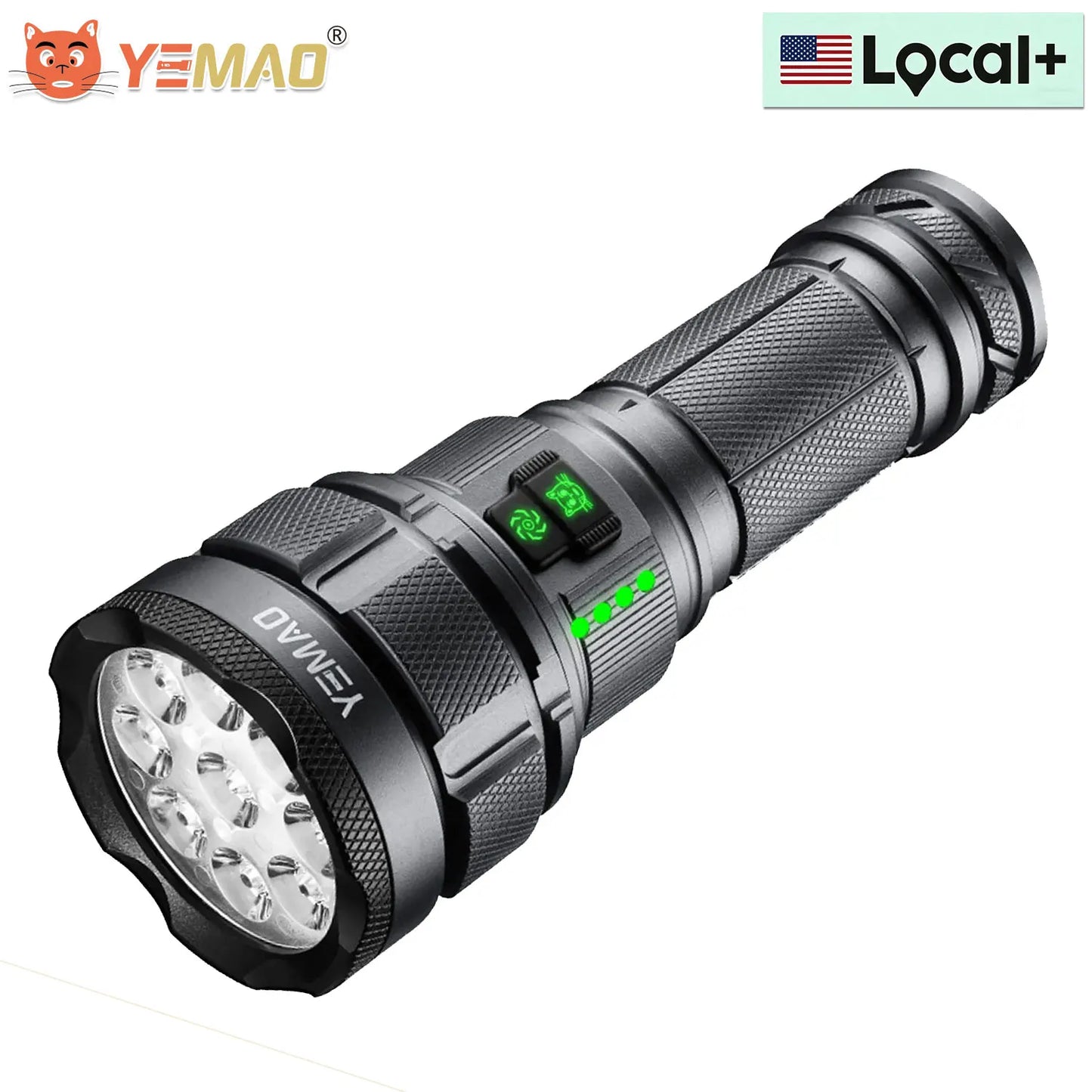 YEMAO Rechargeable EDC Flashlight,500LM Dual Light Sources Mini Torch with Red Light Sensor Headlamp Portable Pocket Flashlights