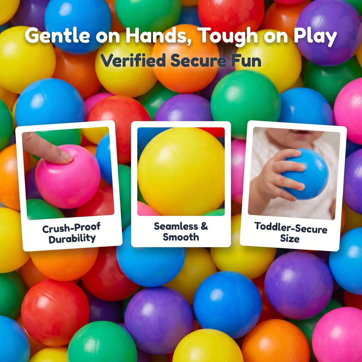 Multicolor Plastic Ball Pit Balls 500/1000/2000 PCS 2.2 Inch Safe Anti‑Choking PE Balls for Kids Bounce House Inflatable Water Pool Play Tent Ball Pit