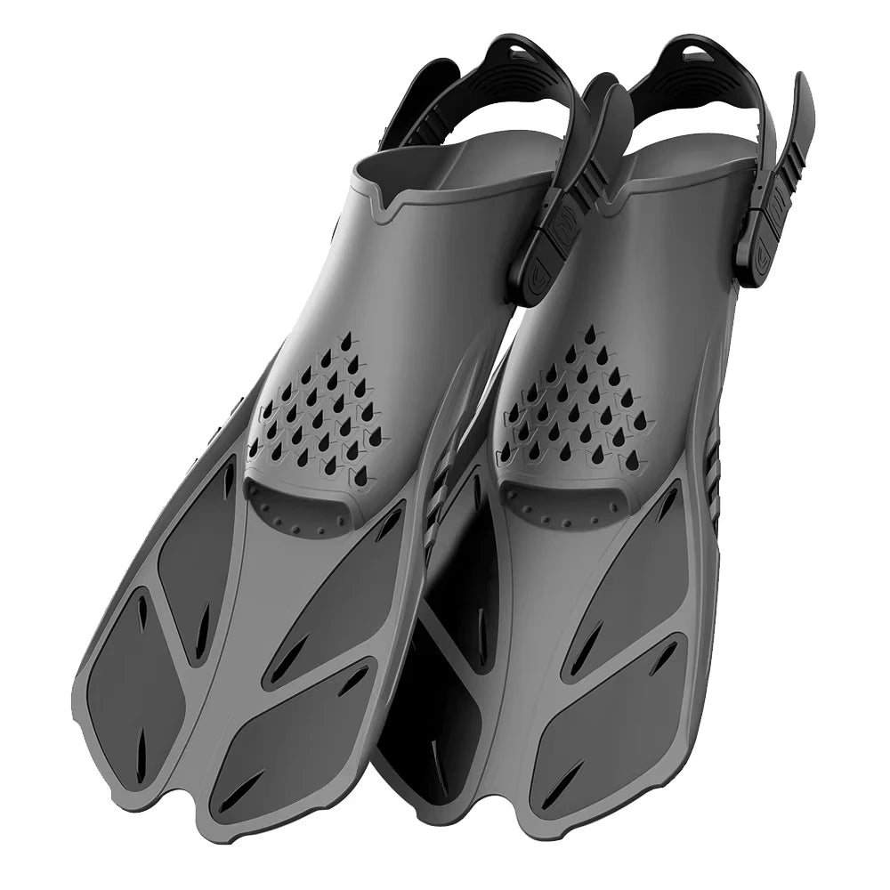Adjustable Snorkel Fins for Adults and Teens Soft Silicone Diving Fins Comfortable Breathable Swim Fins for Snorkeling Diving 