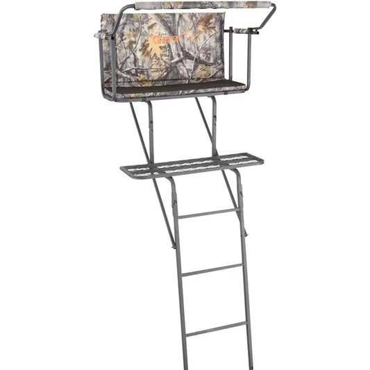 Guide Gear 16.5' 2-Man Ladder Tree Stand for Hunting Elevated Climbing Seat Hunting Gear Equipment Accessories