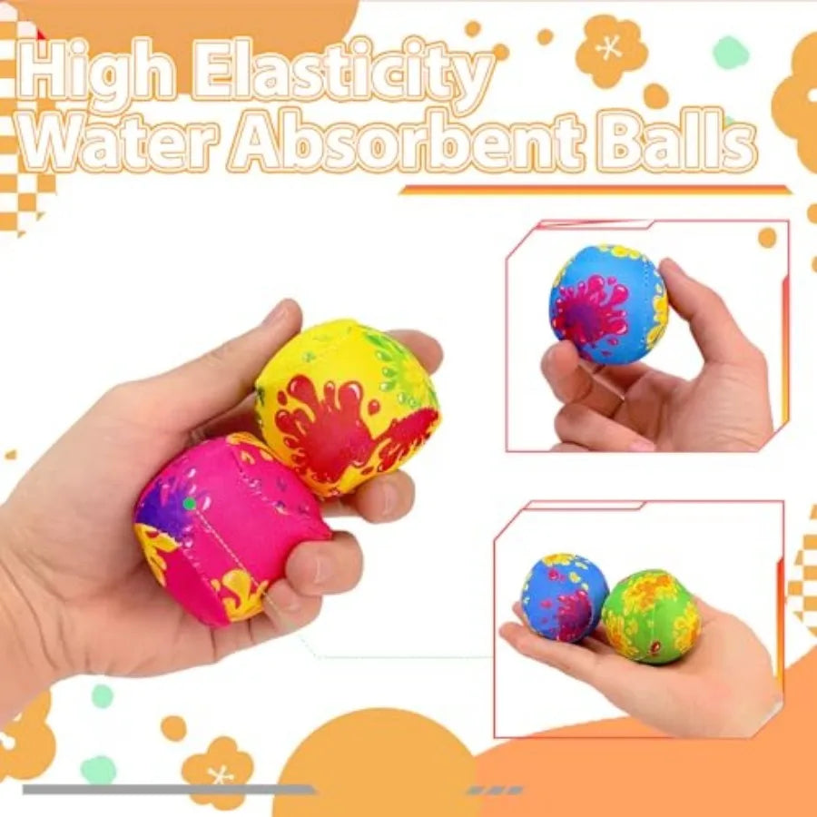 32 Pcs Water Splash Balls, Colorful High Elasticity Water Absorbent Balls, Mini Super Splashers Water Bombs for Beach, Pool, Pa