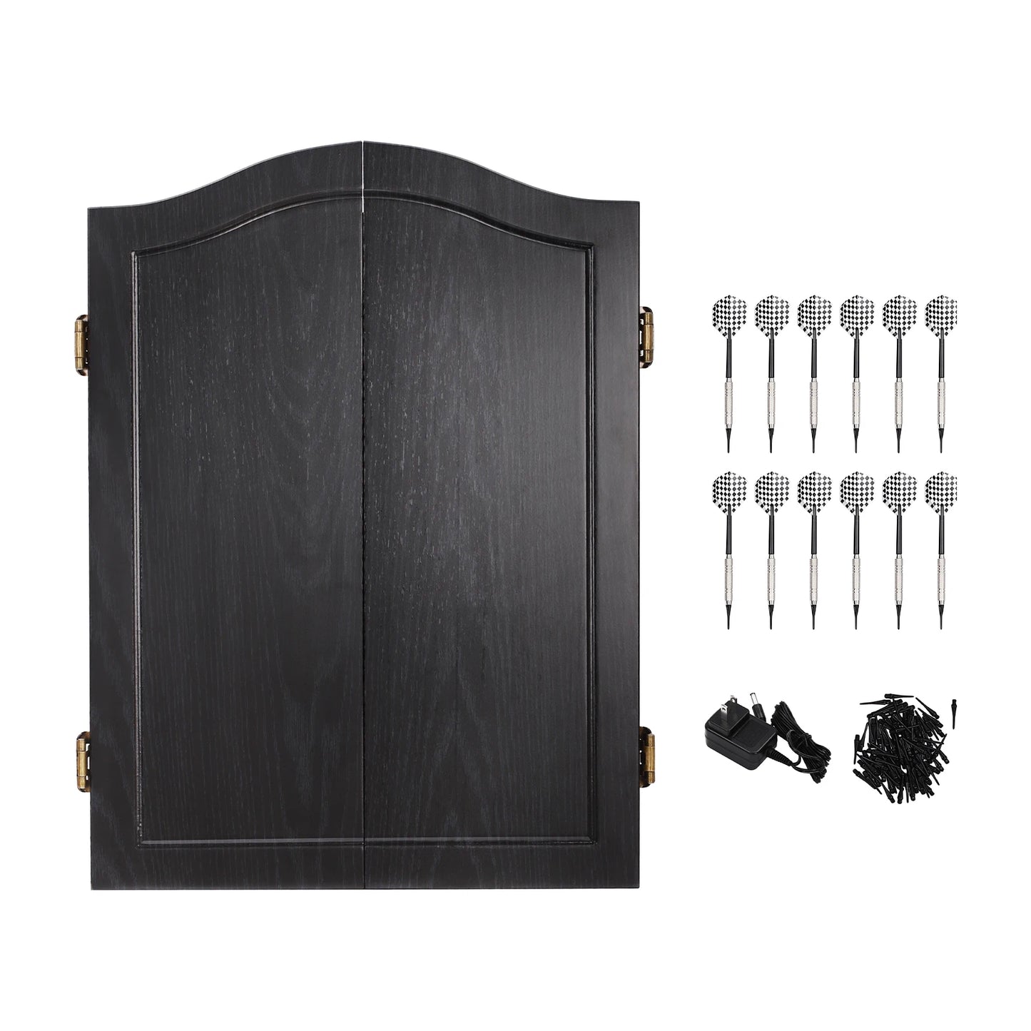 Dartboard Cabinet Set Dart Board Electronic Scoreboard Dart Machine Cabinet Black