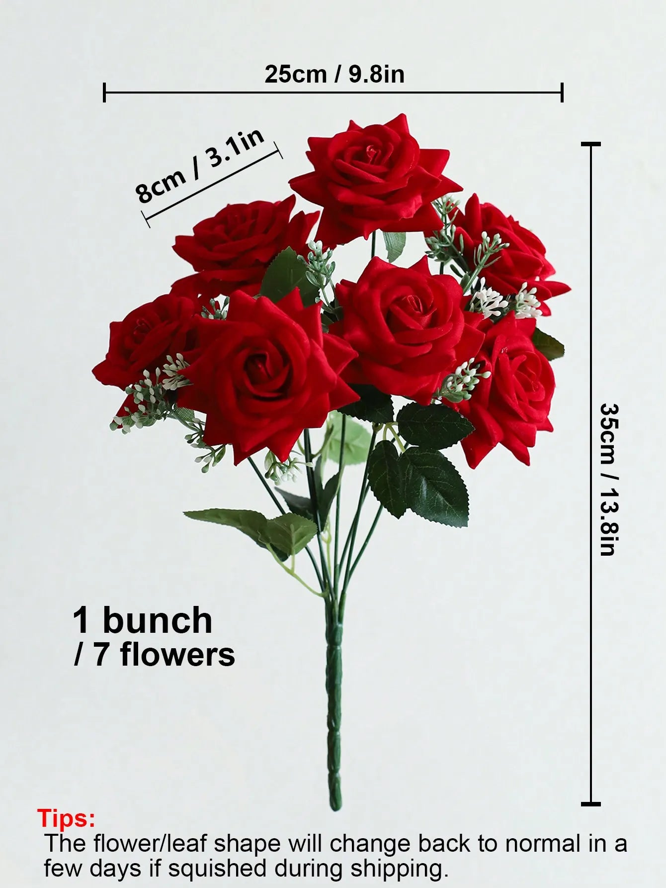 1 Bunch Valentines Rose Flowers Artificial Rose Flowers Velvet Roses Silk Rose Realistic Faux Red Rose Bouquets For Wedding Party Home Decor Valentine's Day Gifts For Her Birthday Gifts For Women, Valentine's Day, Gift Gradua