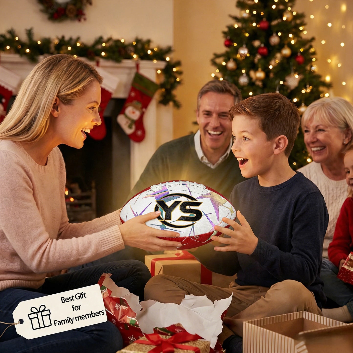 Holographic Reflective Football - Maximize Night Visibility with Glow in The Dark Tech, Size 9 Cool Luminous American Football