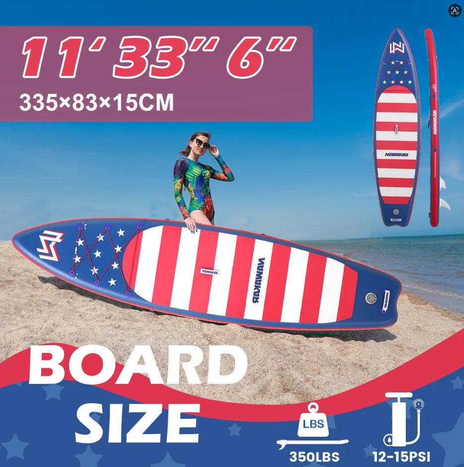 US Stock Surfboard Men's And Women's Lure Fishing Inflatable Portable Sea Surfboard Adult Reinforced Paddle Board