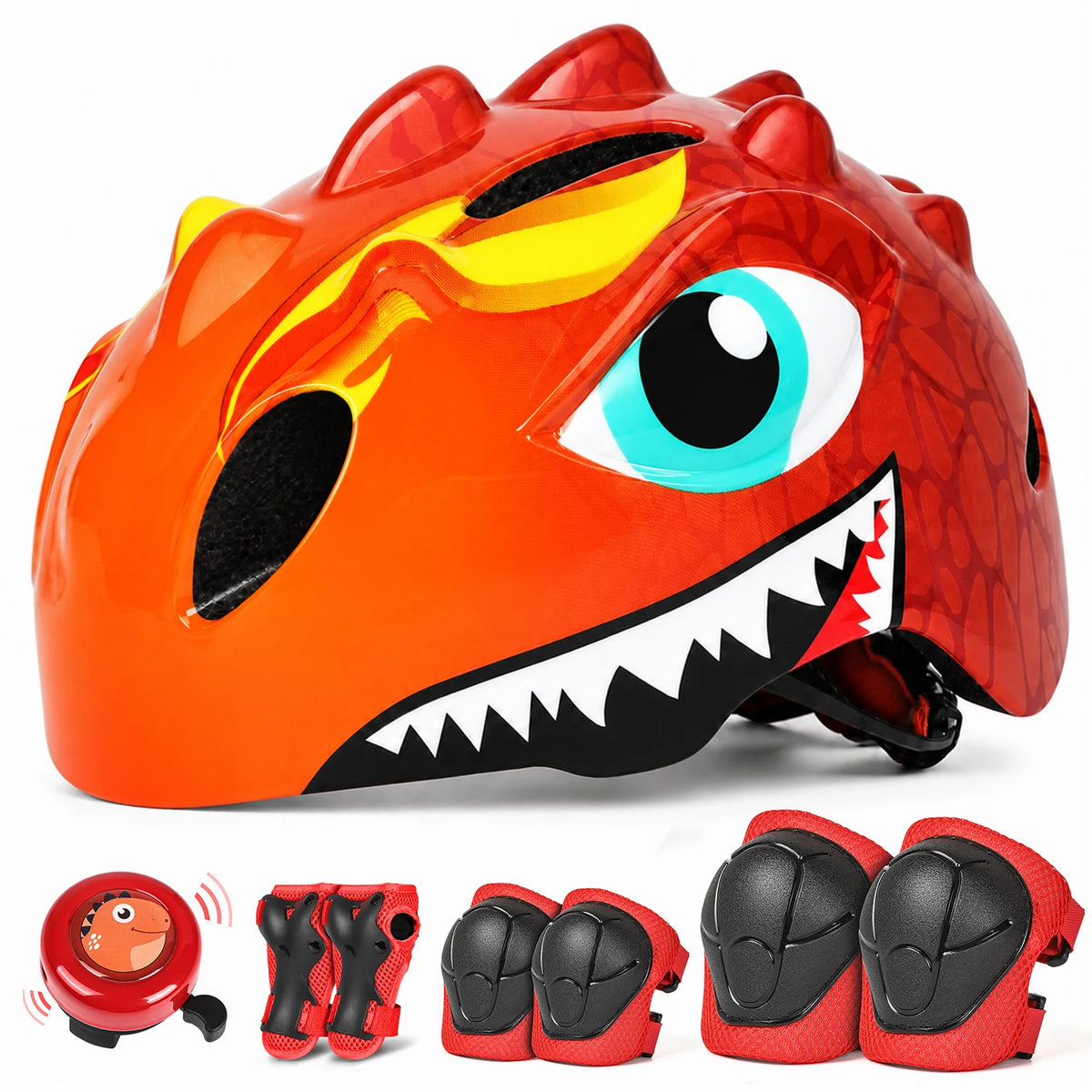 VICTGOAL Kids Bike Helmets Bicycle Bell Children Knee Elbow Pads Wirst Guards Cycling Protective Gear for Balance Bike Skating Scooter