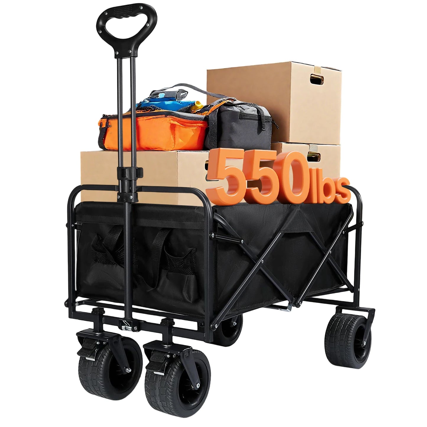 Foldable Portable Picnic Outdoor Camping Cart Heavy Duty Folding Utility Cart Shopping Beach Collapsible Folding Utility Cart