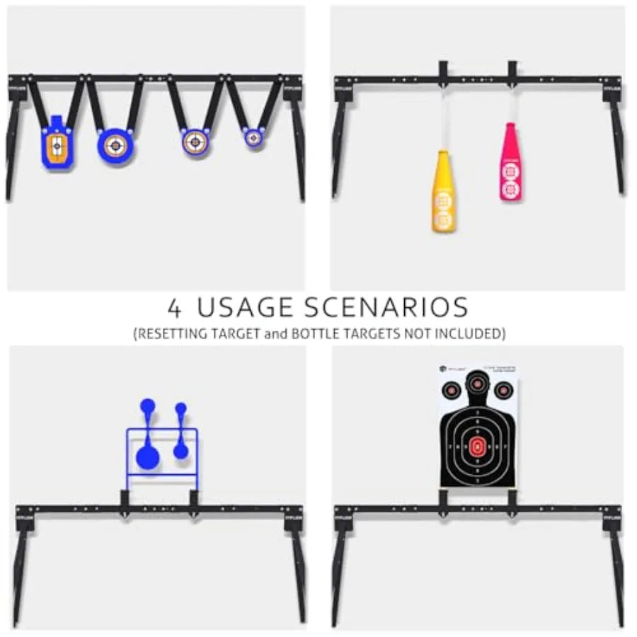 AR500 Steel Target Set for Shooting Stand System with 63 Inch Adjustable Height 3 8'' Thick 7''x12'' Silhouette and 4''