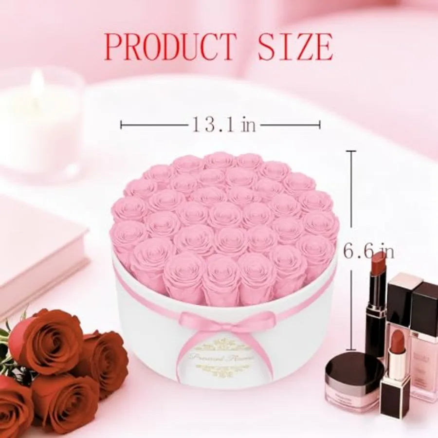 Forever Flowers in a Luxury Suede Box Preserved Birthday Gifts for Women Romantic Anniversary Valentines Day Gifts for Girlfrie