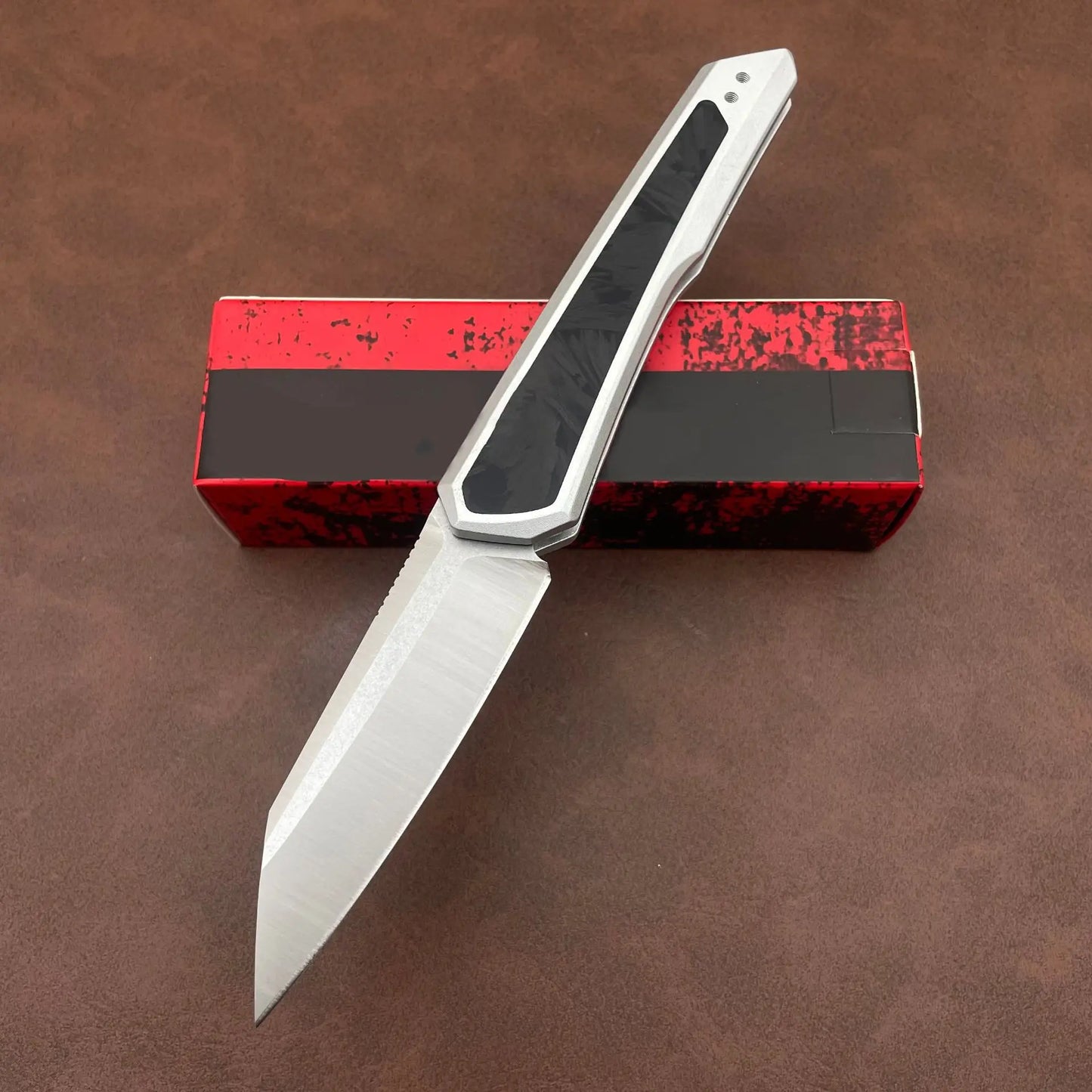 KS 7050 High-Quality Pocket Knife D2 Blade T6 Aluminum Frame Embedded with Carbon Fiber Handle Sharp for Outdoor Camping Use