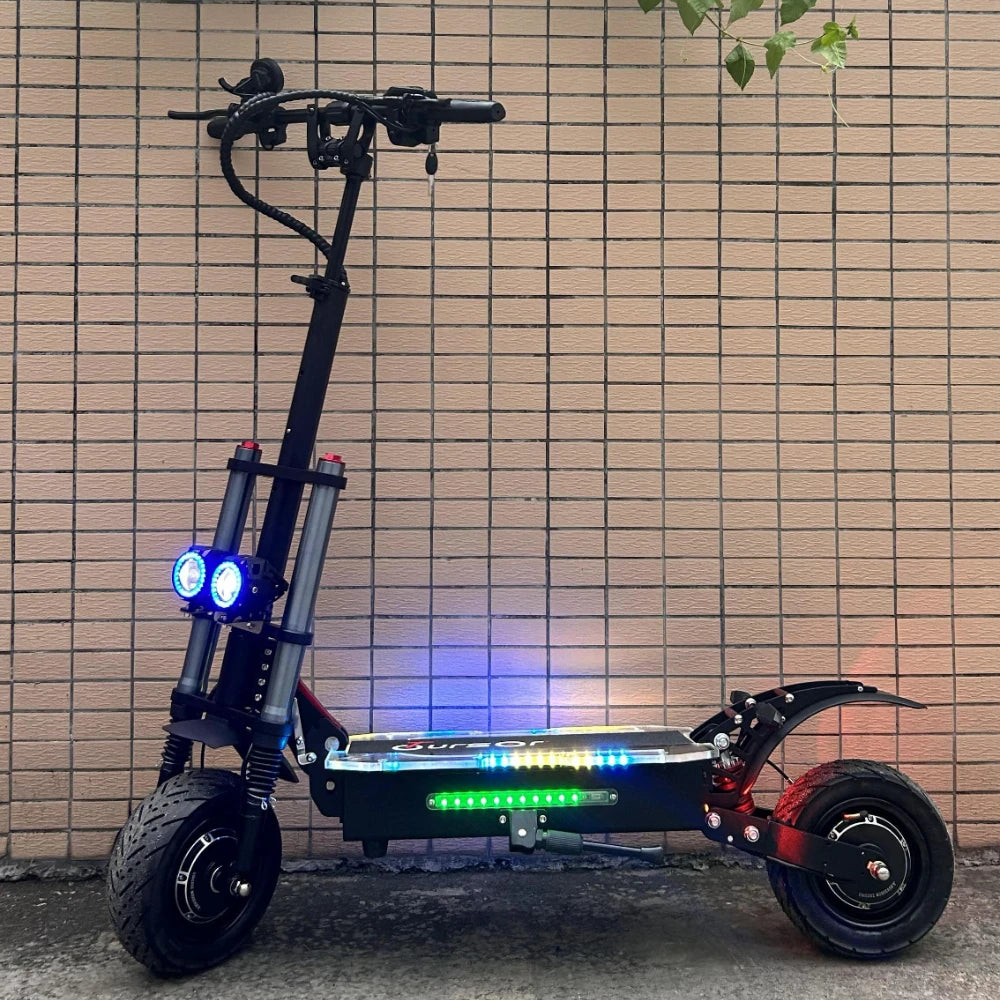 6000W 60V 40Ah 11 inch off-road tyre Kick scooter dual motors removable seat hydraulic shock absorption Folding Electric Scooter