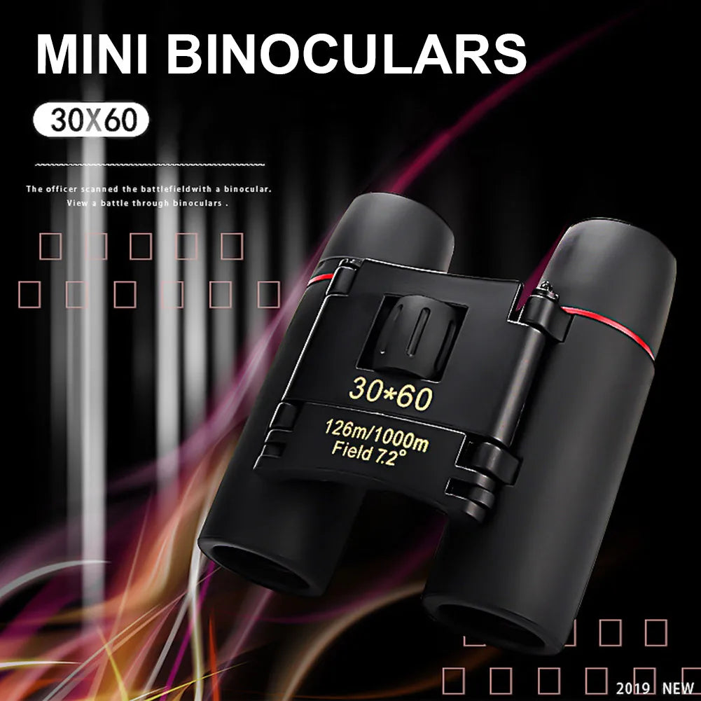 30x60 HD Binoculars Mini Portable Outdoor Sports Hunting Night Vision Telescope Bird Watching Sightseeing Binocular